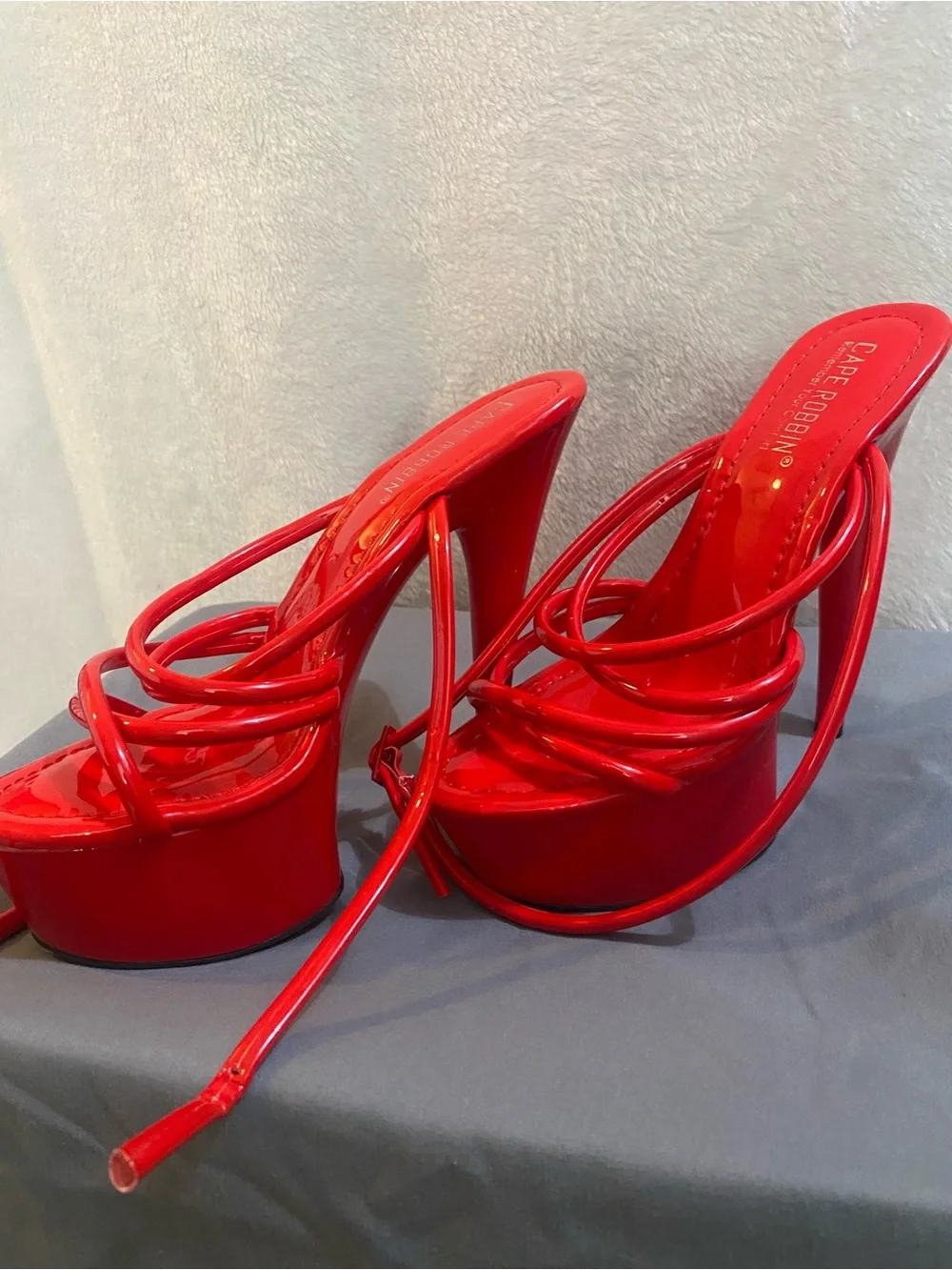 Cape Robbin Bright Red Patent Platform Heels